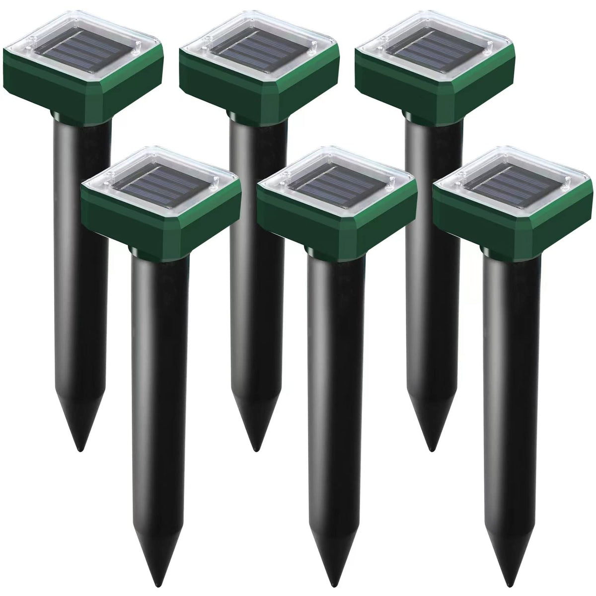 USKICH solar mole repellent 6-pack on display ready to protect your garden
