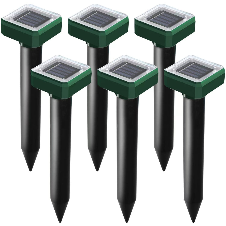USKICH solar mole repellent 6-pack on display ready to protect your garden