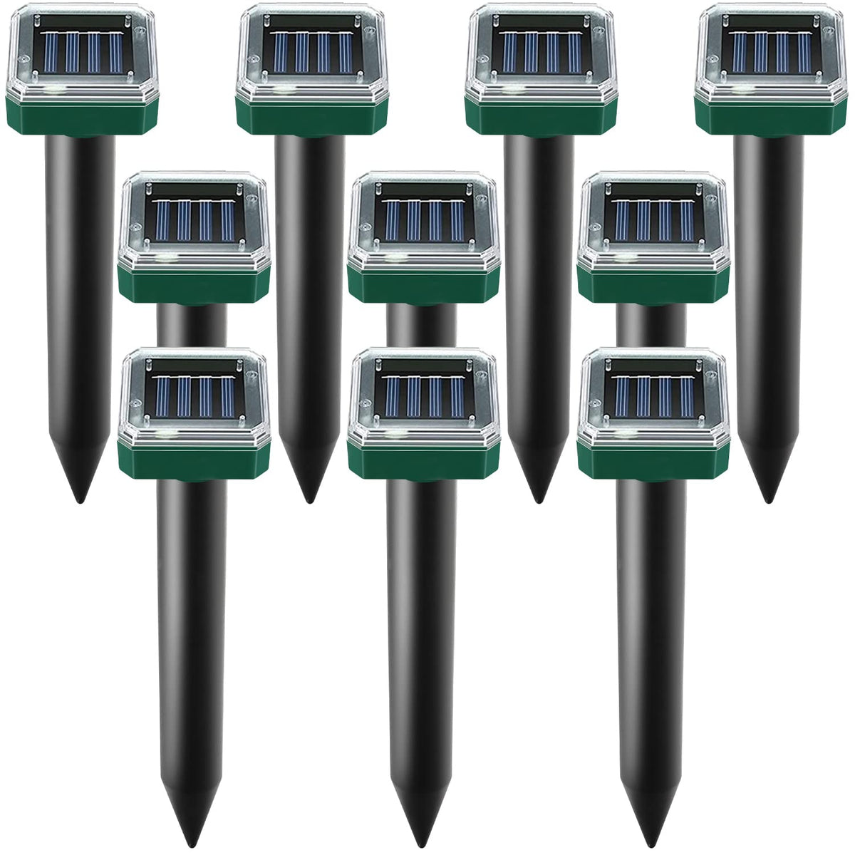 USKICH solar mole repellent pack-10 ready for large yard coverage