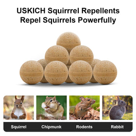 USKICH Squirrel Repellent near bulbs shows protection for garden plants.