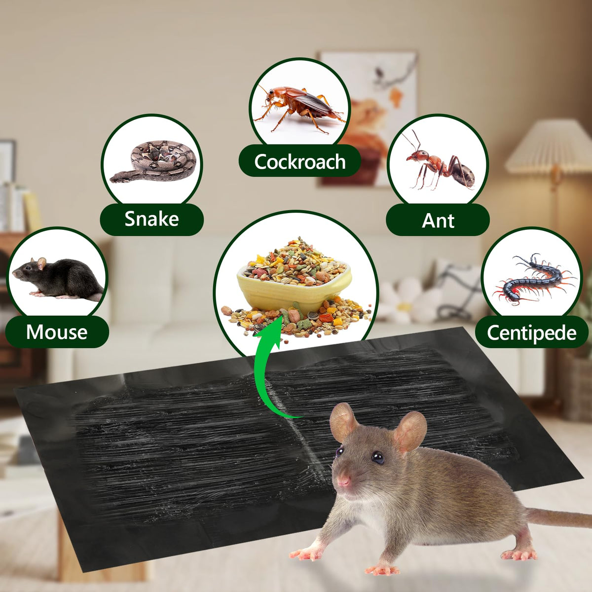 USKICH sticky mouse trap large 23x11 closeup adhesive highlights strong glue for secure catches