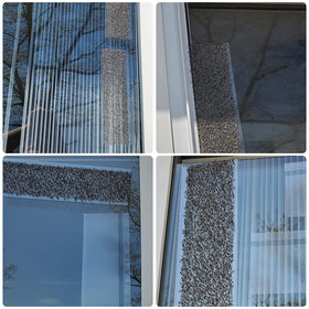 USKICH window fly trap attached to glass with transparent design.