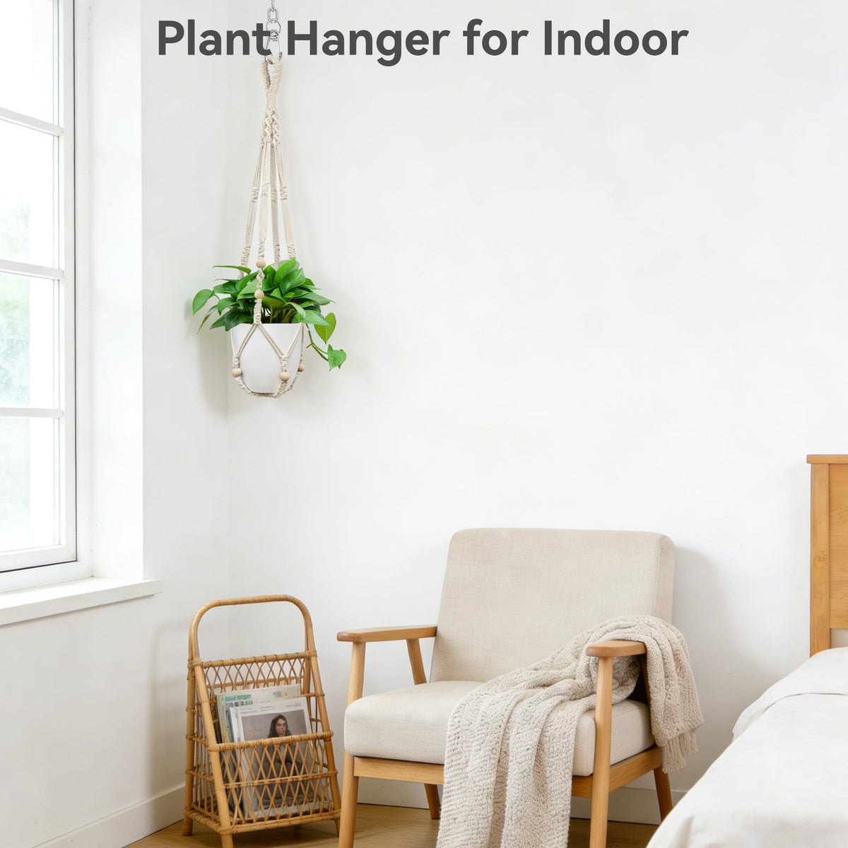 USLAI macrame hanger supports up to 20 lb for sturdy planters
