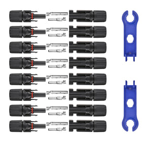 Usngsny solar connectors closeup showing male and female contacts for efficient PV connections.