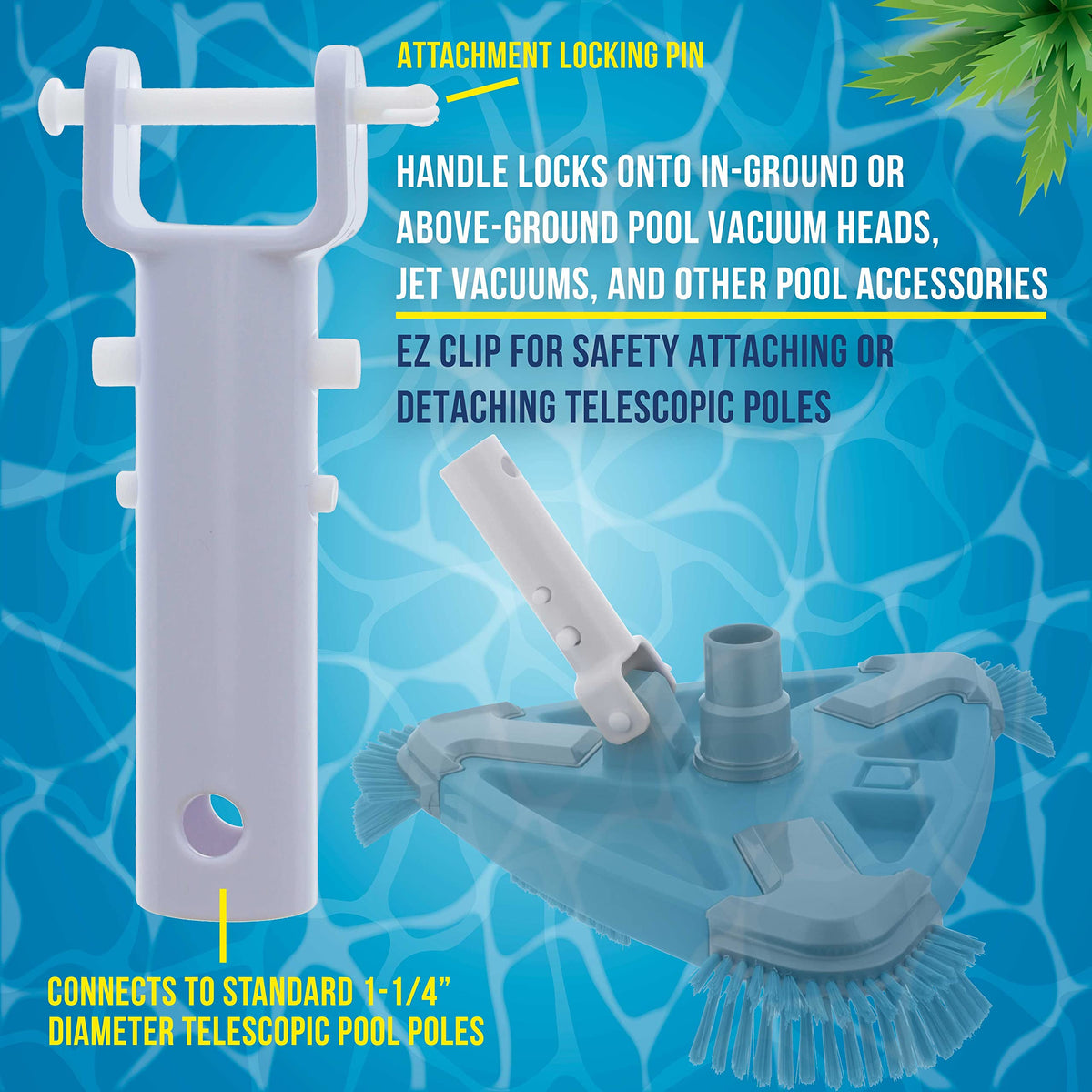 U.S. Pool Supply 1-1/4 inch pole compatibility for easy upgrade.