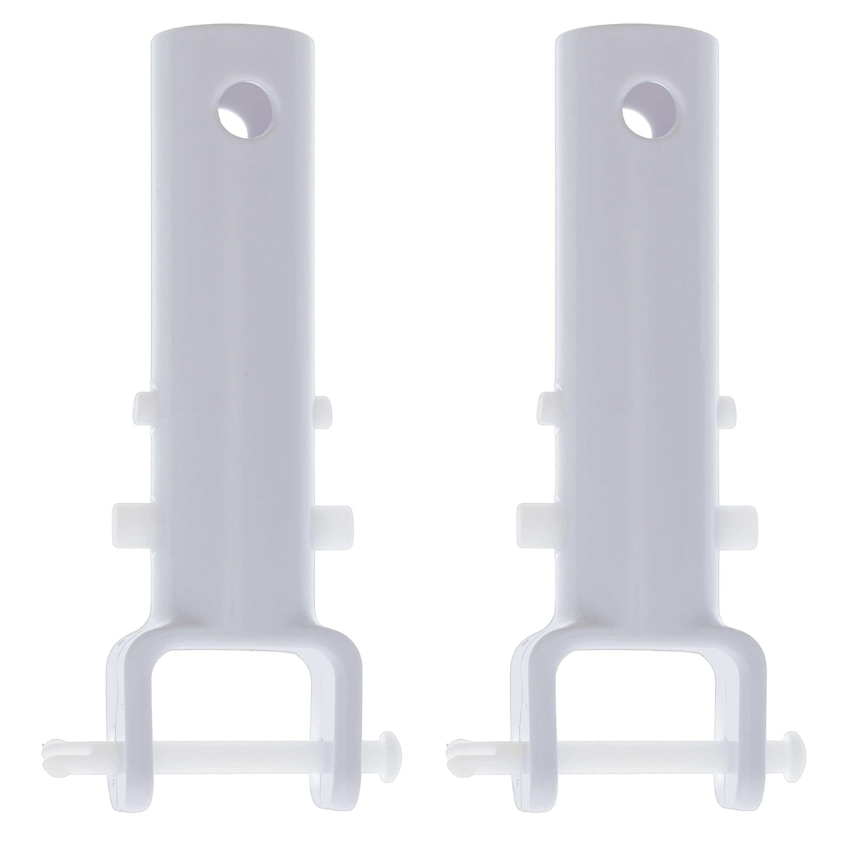 U.S. Pool Supply two premium vacuum head handles with butterfly V clips for secure attachment.