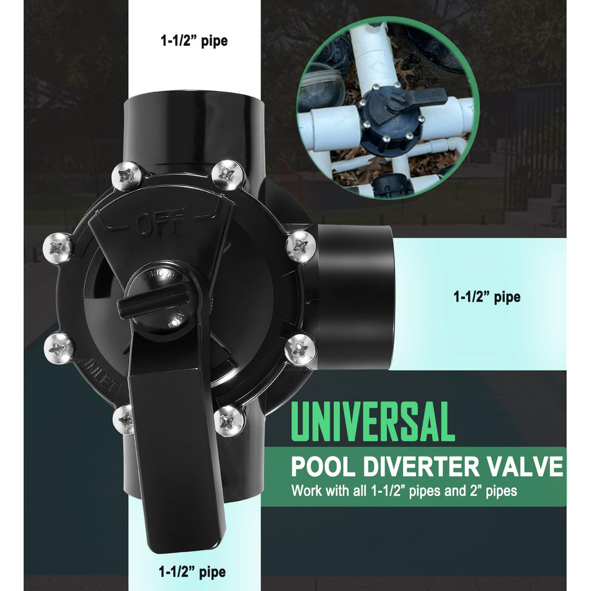 Ussuray diverter valve demonstrates smooth flow control in pools and spas.
