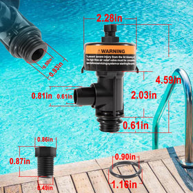 Ussuray air relief valve, back view, showcases dual O-ring seals prevent leaks