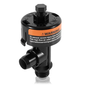Ussuray high flow air relief valve, front view, compatible with CCP filters for steady pressure