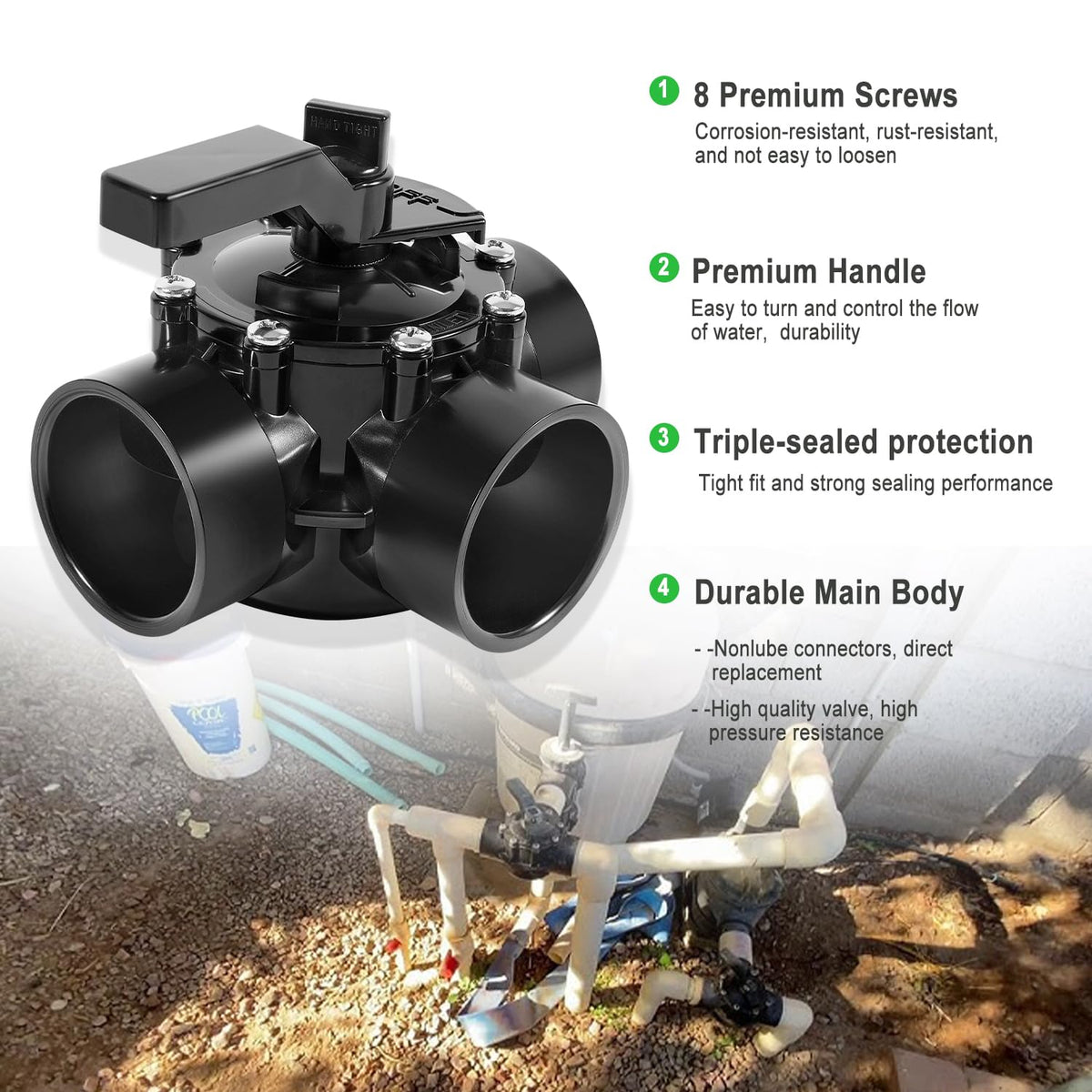 Ussuray-pool-spa-valve-installation-kit shows easy replacement and quick setup.