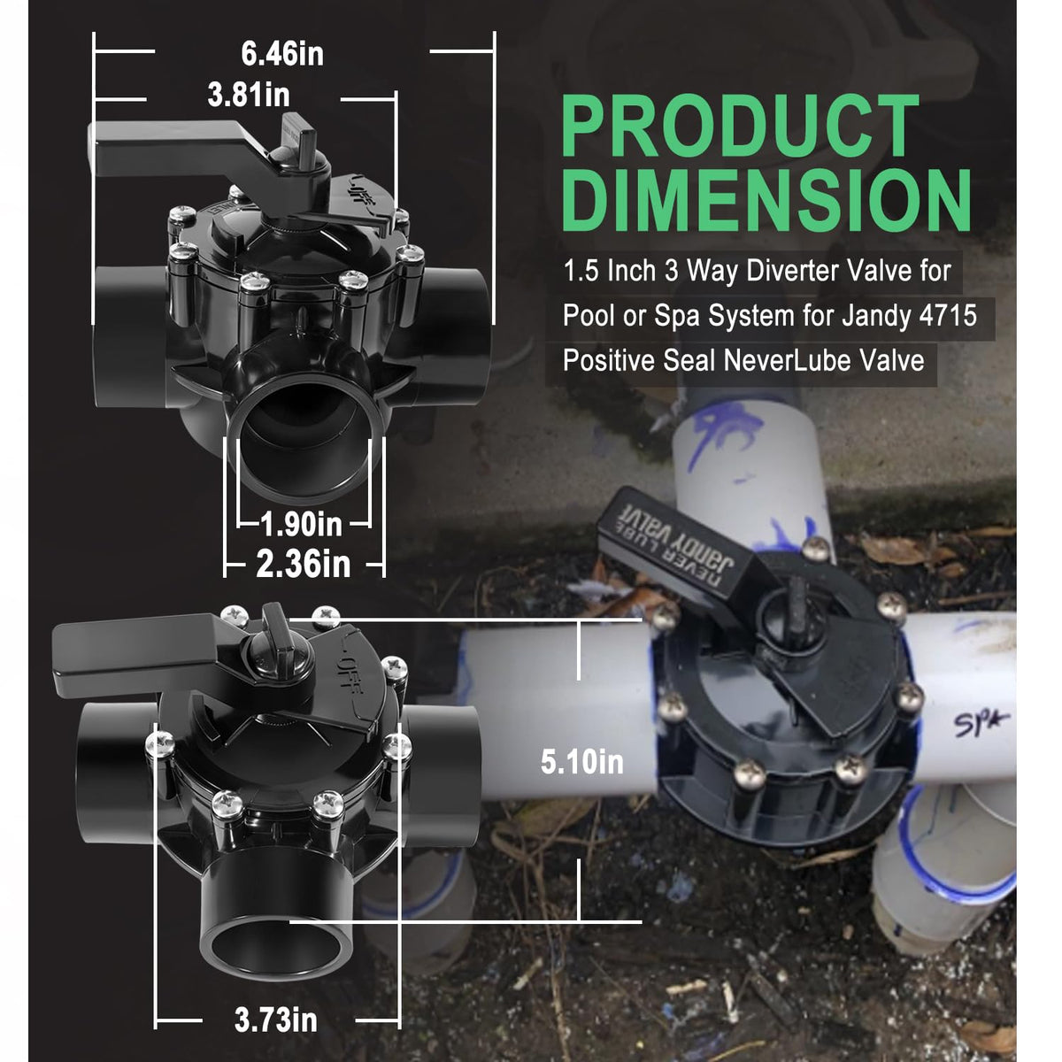 Ussuray valve designed for up to 150 PSI and 170 GPM.