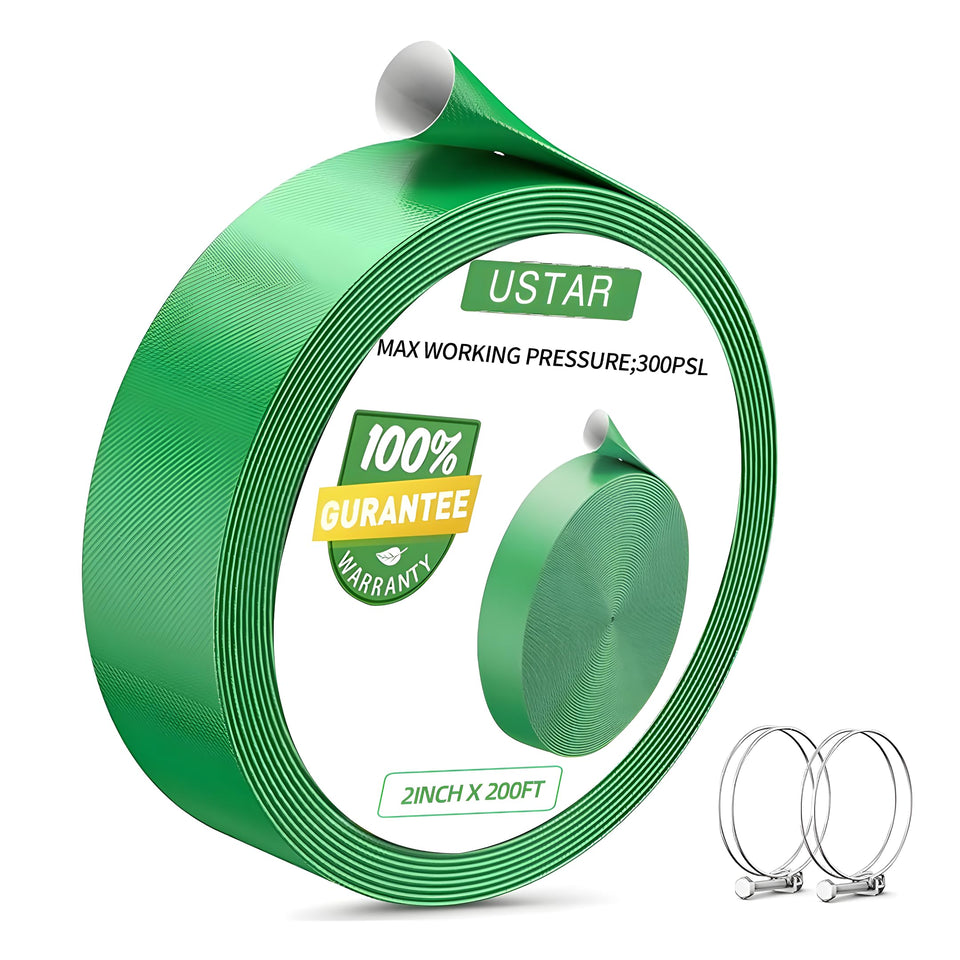 USTAR backwash hose uncoiled for easy pool drainage and setup.