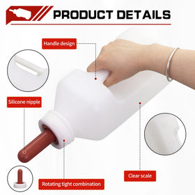 USUNFARM screw nipple calf bottle grip handle enables easy feeding sessions.