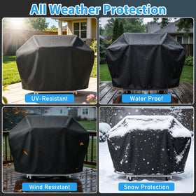 Utheer 60-inch grill cover with reflective tape aids night visibility