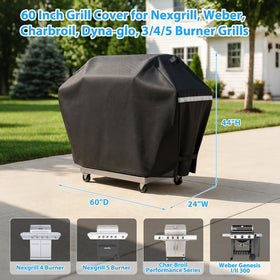 Utheer 60-inch grill cover side view blocking dust and sun exposure