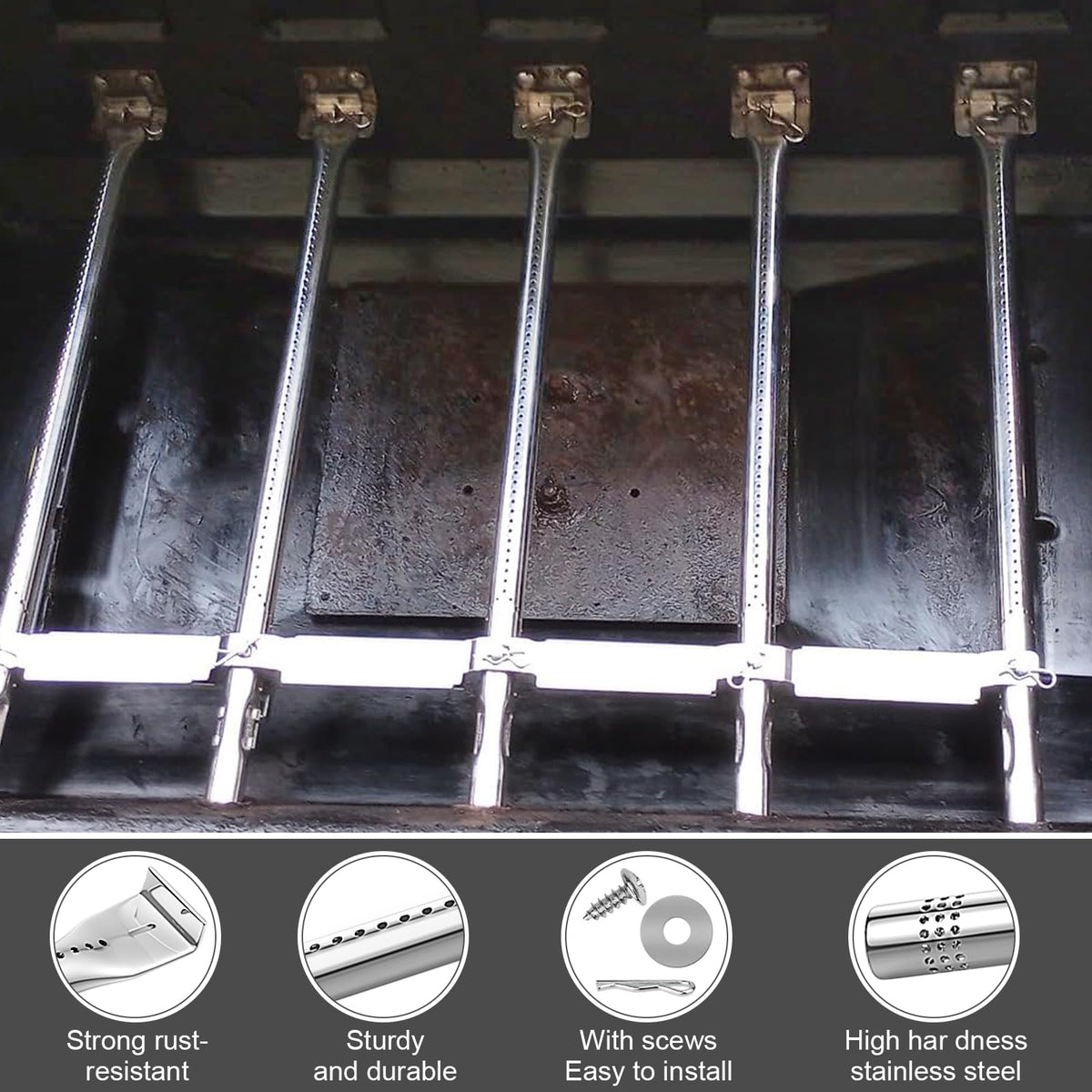 Utheer burner tubes close-up highlighting robust fit for long-lasting use