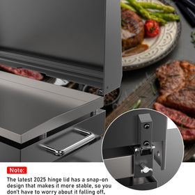 Utheer easy, hands-free operation frees you during flips and basting.