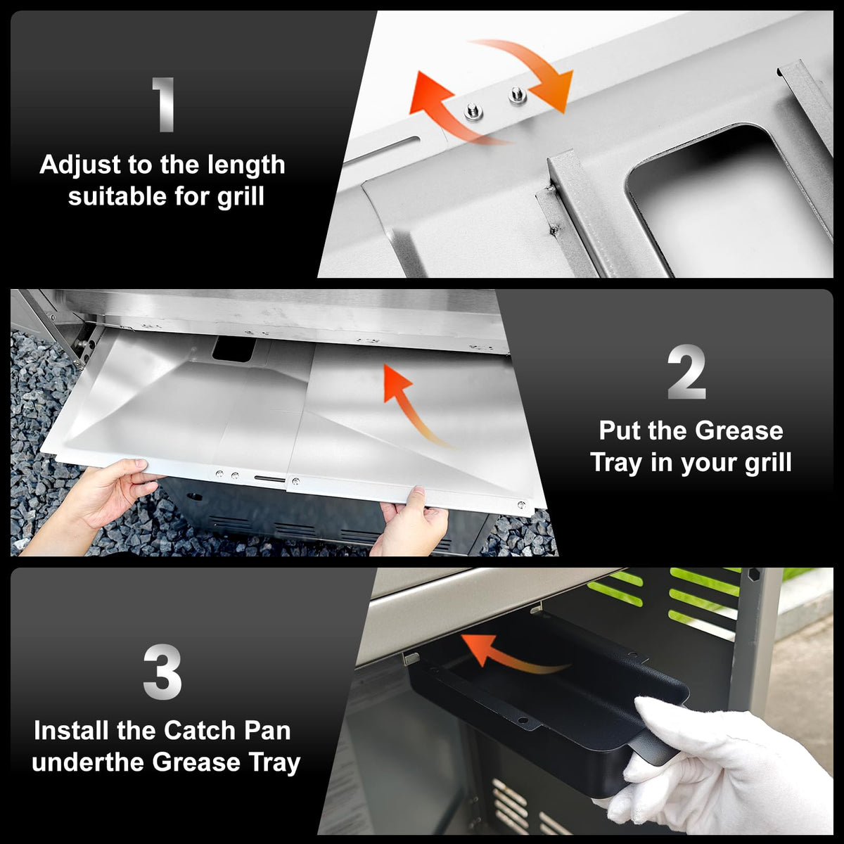 Utheer grease tray easy cleanup to maintain a tidy cook area