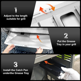 Utheer grease tray easy cleanup to maintain a tidy cook area