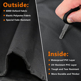 Utheer Classic 700 cover, front view, durable 600D fabric stands up to outdoor use.