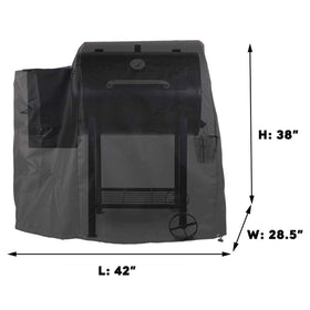 Utheer Lexington 500 cover, side view, keeps grill clean and dry during rain.