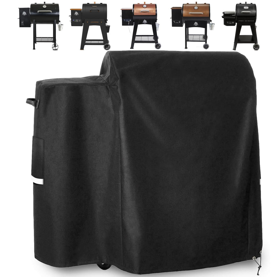 Utheer Pit Boss 700FB grill cover, front view, weatherproof protection for all seasons.