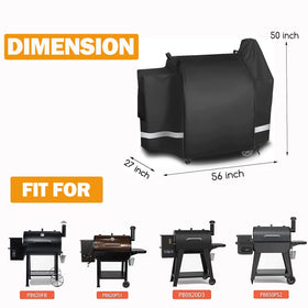 Utheer grill cover on Pit Boss 850 front view shields sun and rain