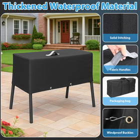 Waterproof 600D Oxford fabric shields the grill from rain and snow.