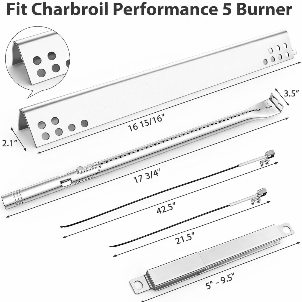 Utheer heat plates for Char-Broil 5-burner grills shield burners from flare-ups