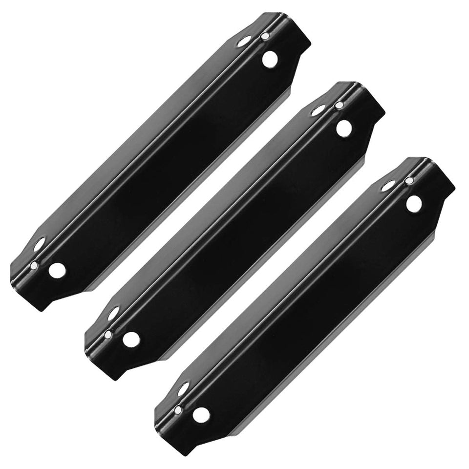 Utheer heat plates on Dyna-Glo 3-burner grill provide even heat distribution.