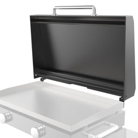 Utheer hinged lid proving compatibility with Blackstone 28-inch griddles for a snug, secure fit.
