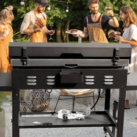 Utheer lid integrates with 36-inch Blackstone griddles—no disassembly needed.