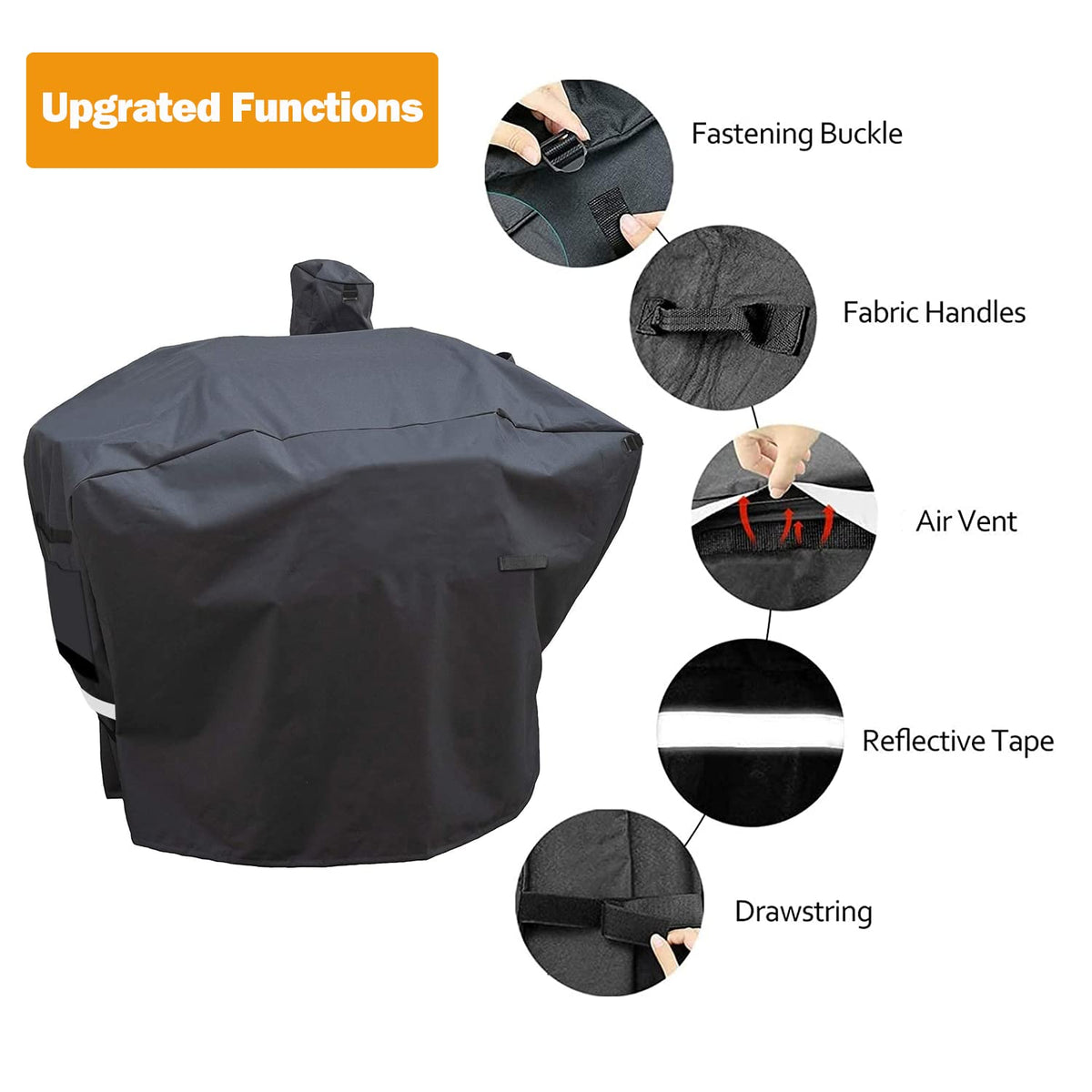 Utheer waterproof fabric grill cover protects against rain and snow
