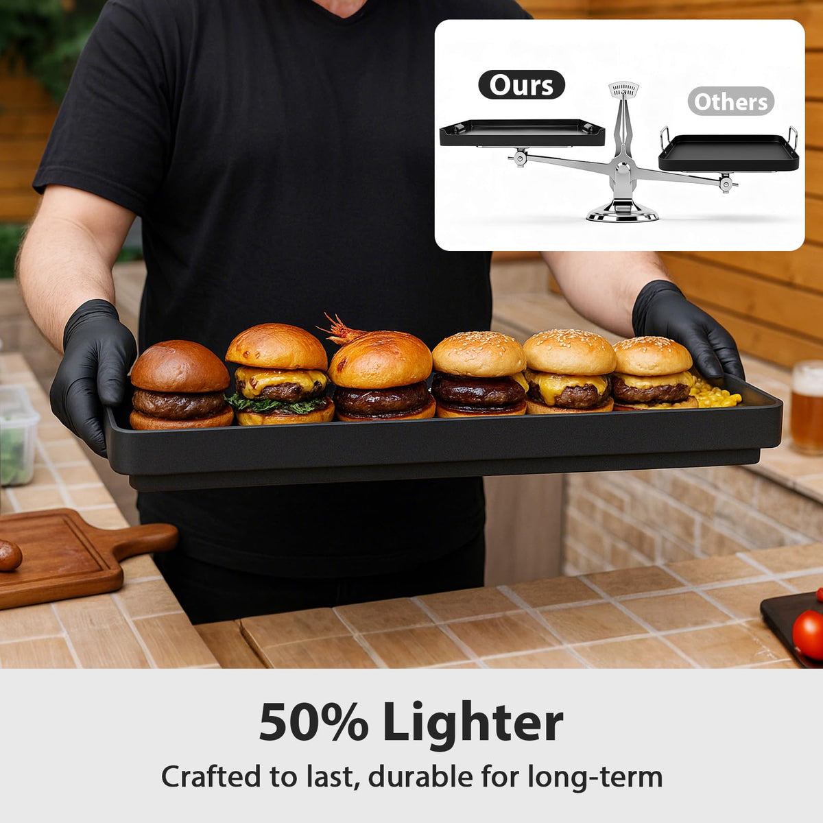 Utheer griddle ceramic nonstick releases food with minimal oil