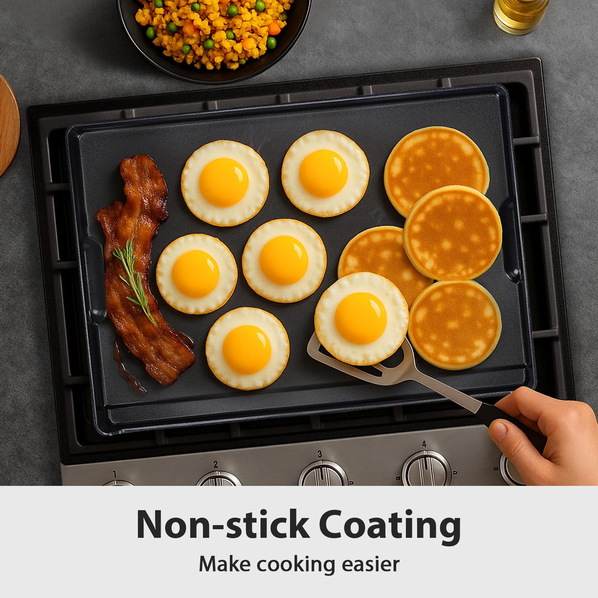 Utheer griddle lightweight cast aluminum for easy handling