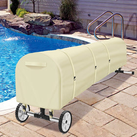 Uthem begie color pool reel cover complements outdoor décor while protecting equipment.