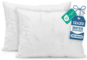 Utopia Bedding outdoor pillow insert 12x20 white on patio chair for patio comfort