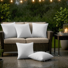 Close-up of Utopia Bedding water-resistant pillow fabric in white for durability