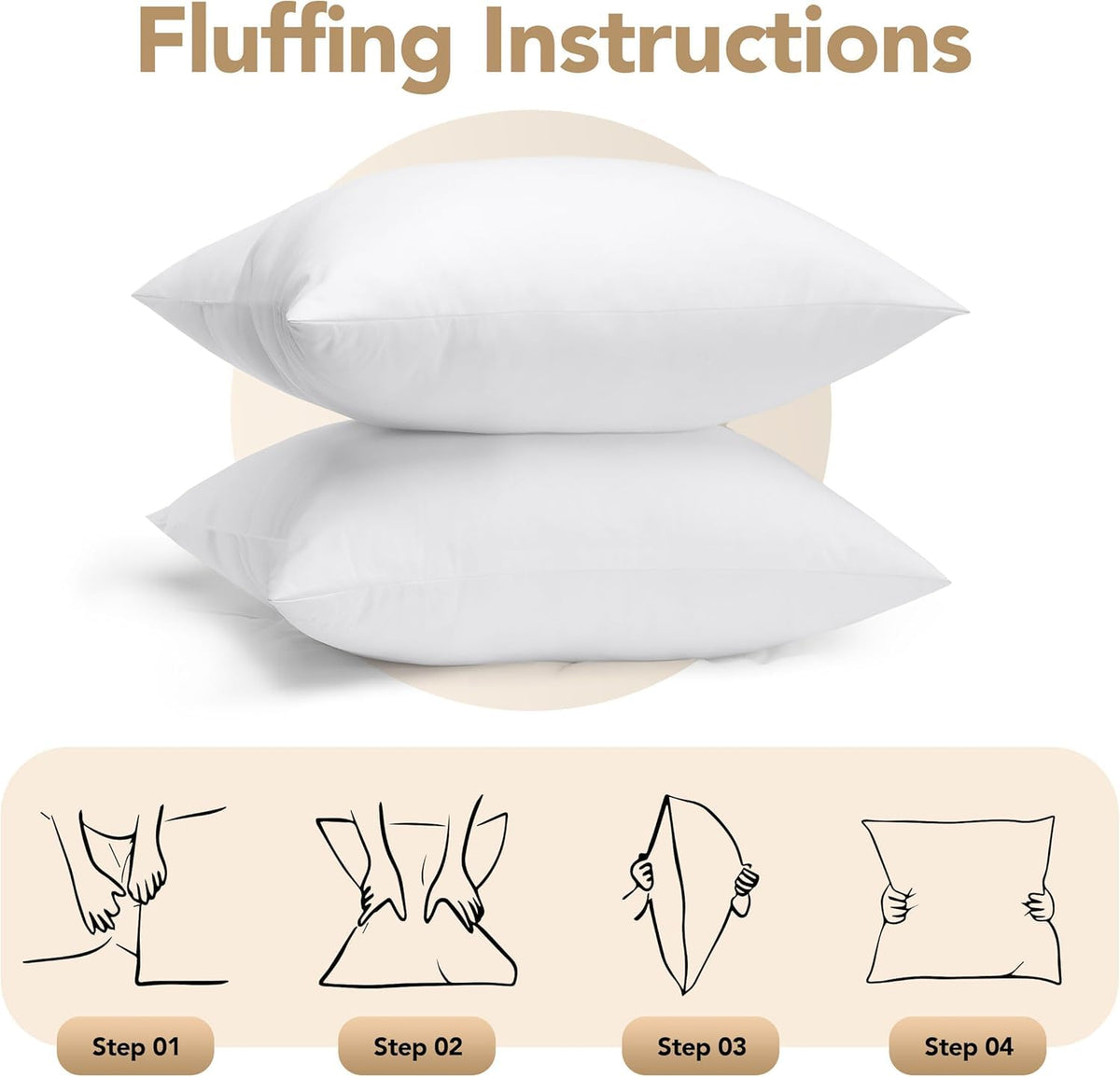 Crisp white finish on Utopia Bedding decorative pillow insert