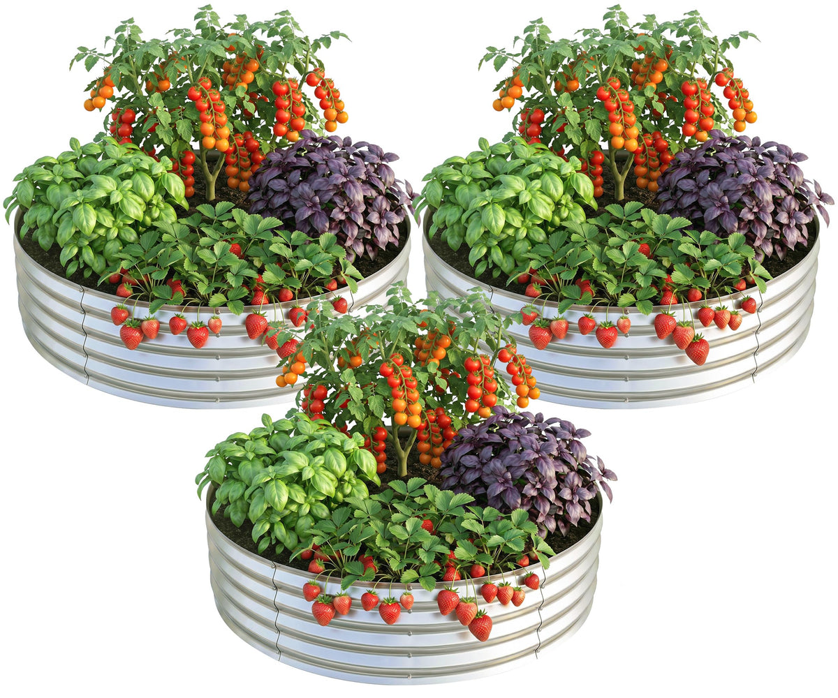Utopia Home galvanized round raised bed assembly panels for quick setup