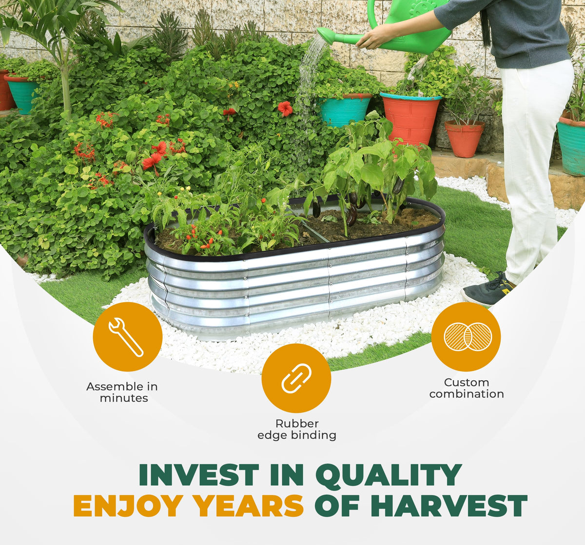 Utopia Home garden bed in use with vegetables and herbs