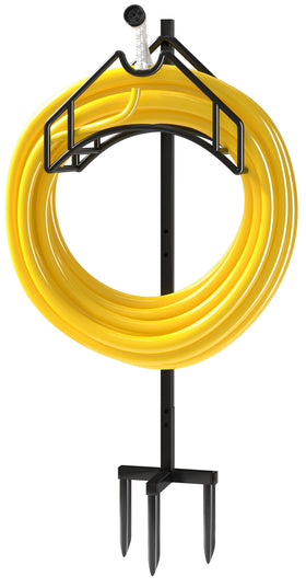 Utopia Home garden hose holder free-standing design keeps hoses organized.