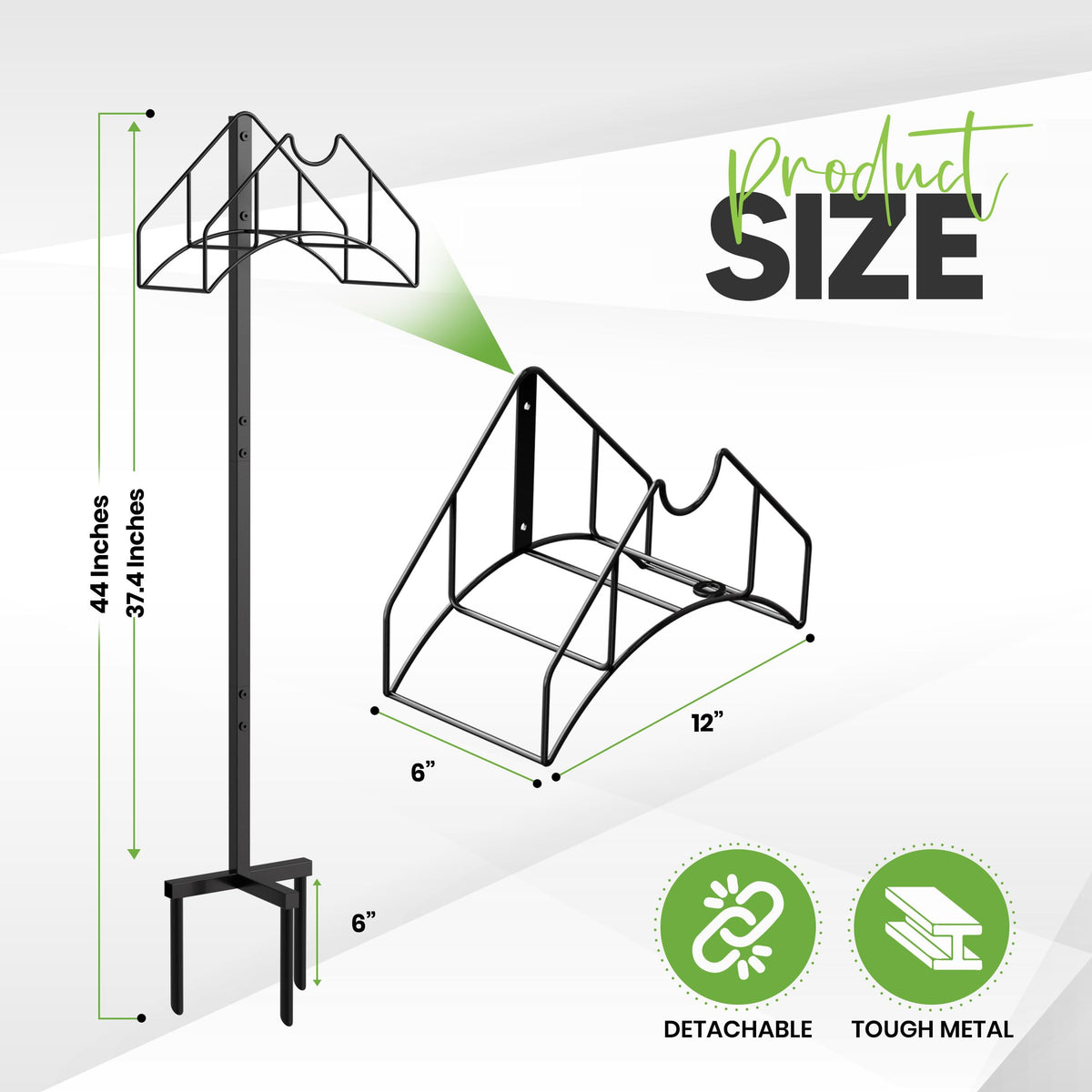 Utopia Home hose holder detachable poles enable easy storage.