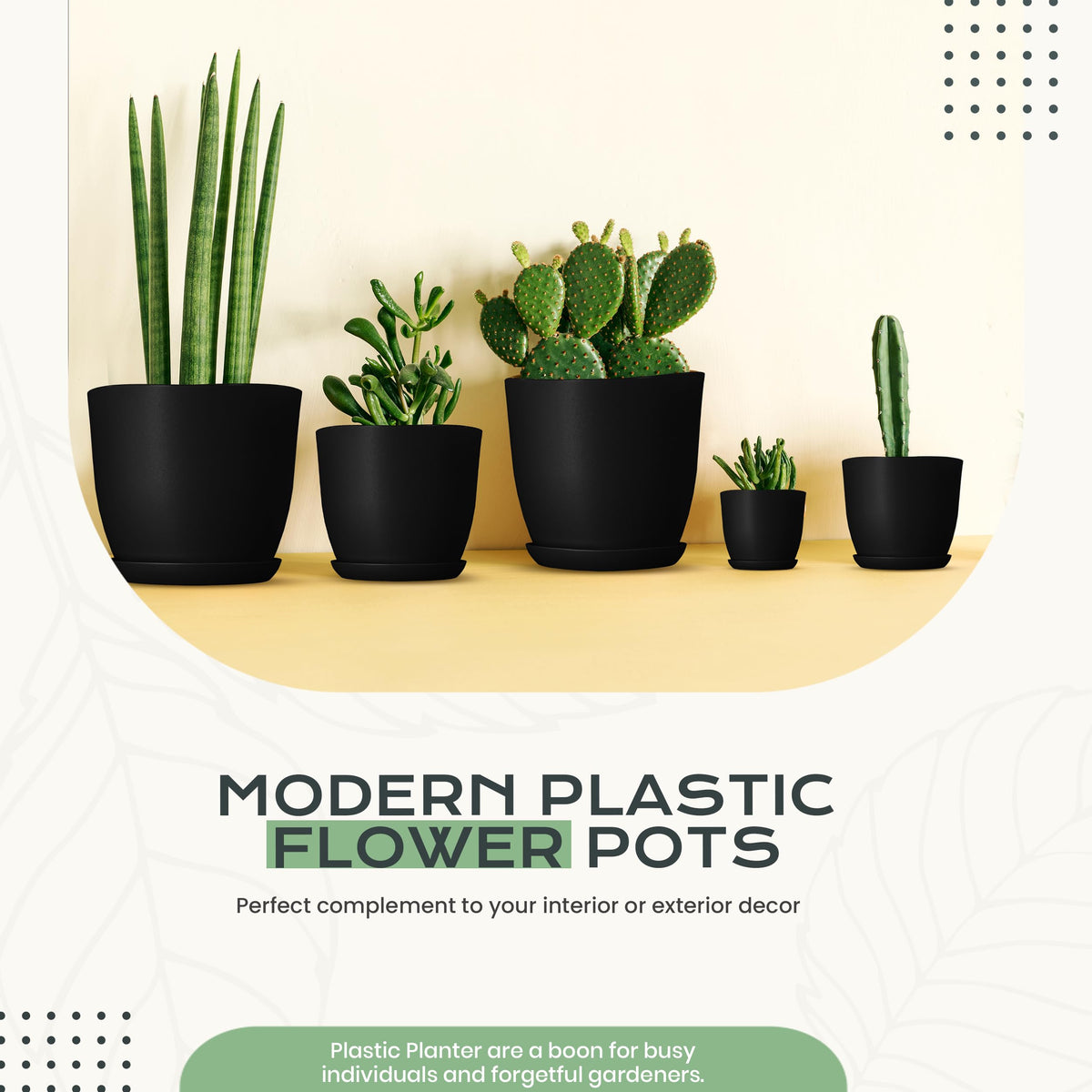 Utopia Home minimalist black planters save space and suit homes or offices