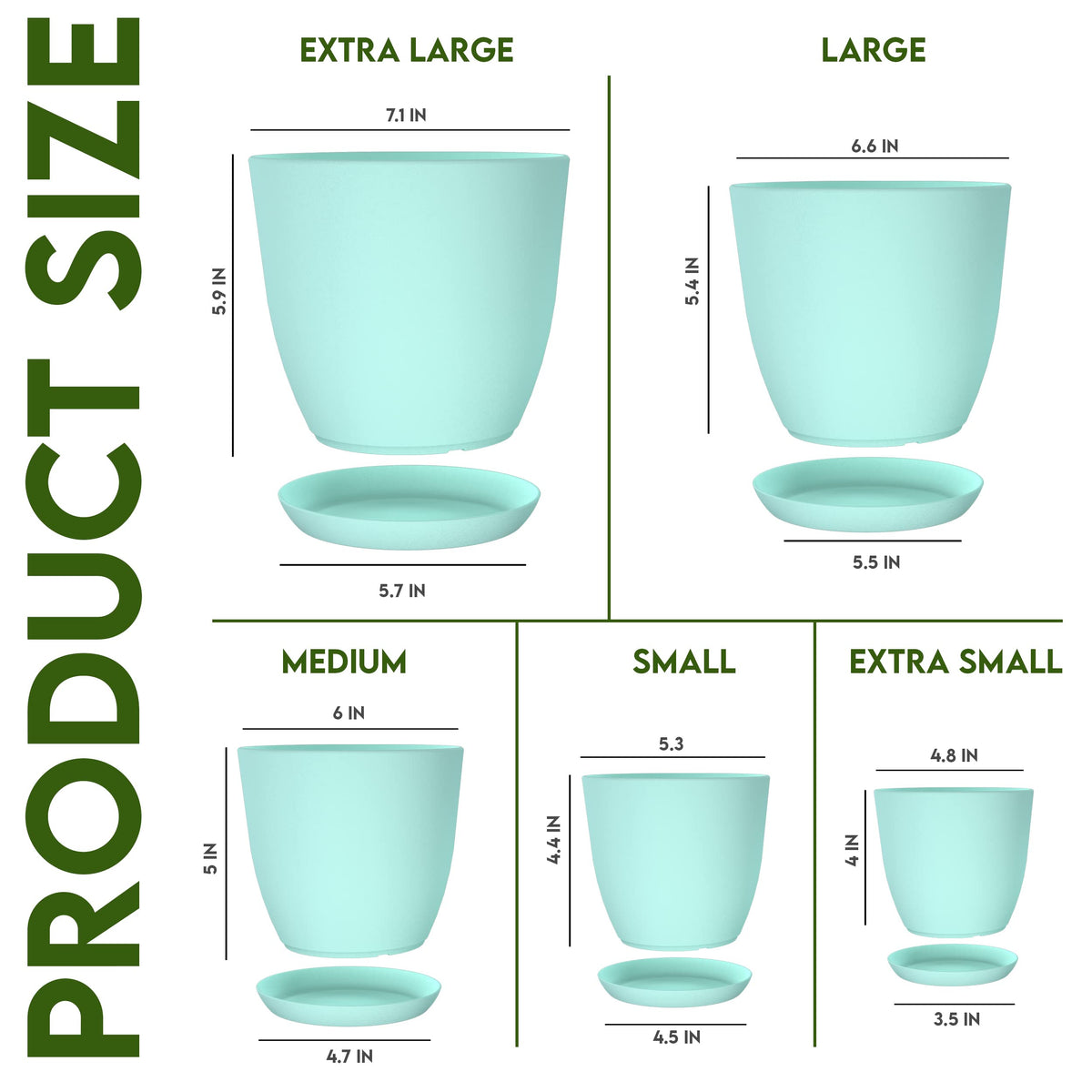 Utopia Home aqua 6.6-inch plant pot with drainage for stylish indoor gardening