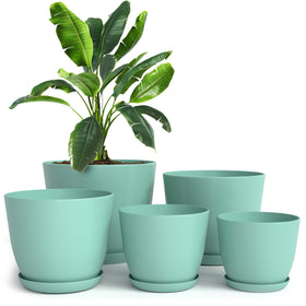 Utopia Home aqua 7-inch plant pot with drainage for healthy roots