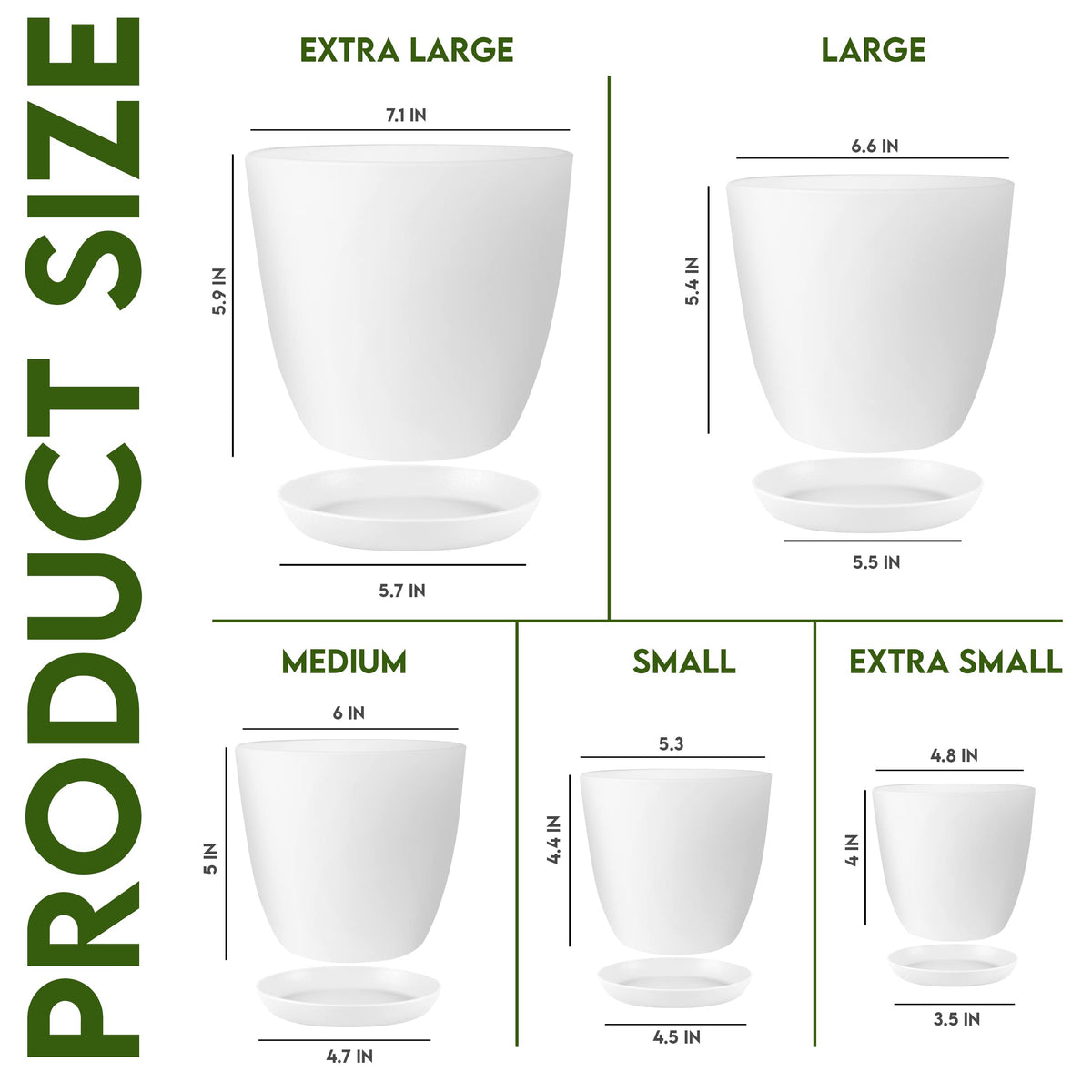 Utopia Home 6-6-inch white plant pot complements modern indoor decor.