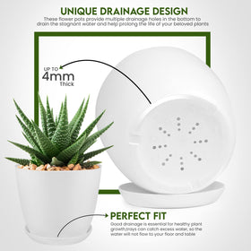 Utopia Home 6-inch white plant pot ideal for desk plants.
