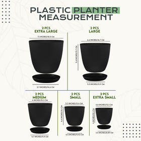 Utopia Home plastic planters in multiple sizes for versatile indoor planting