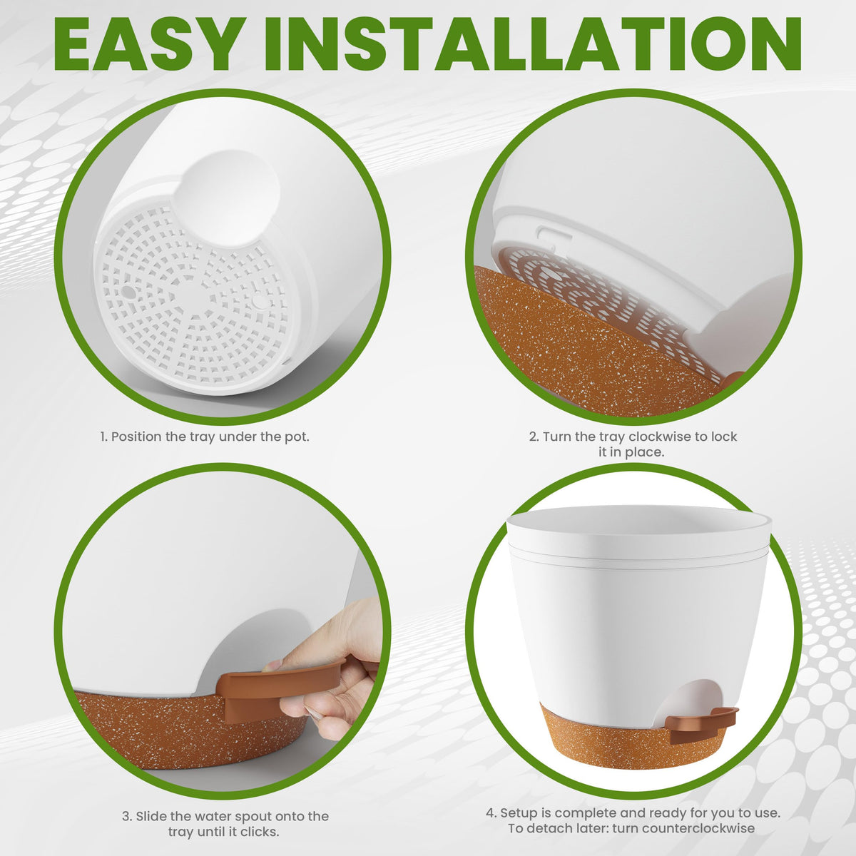 Utopia Home self-watering pot 5.9-inch white promotes healthy root aeration